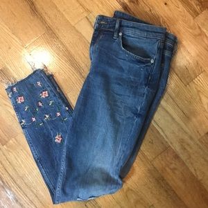 Zara Premium Denim Embroidered Jeans